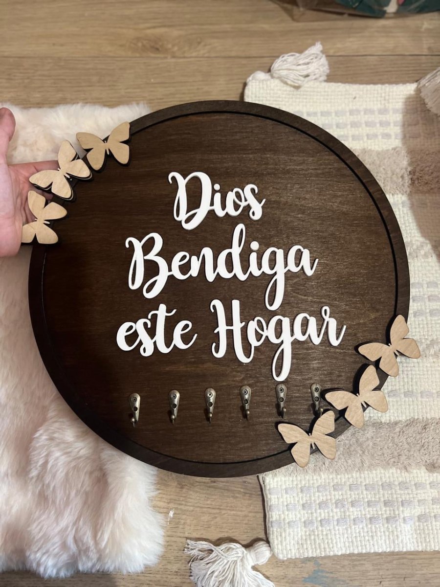 Porta llaveros redondo en madera - Felt Craft RD