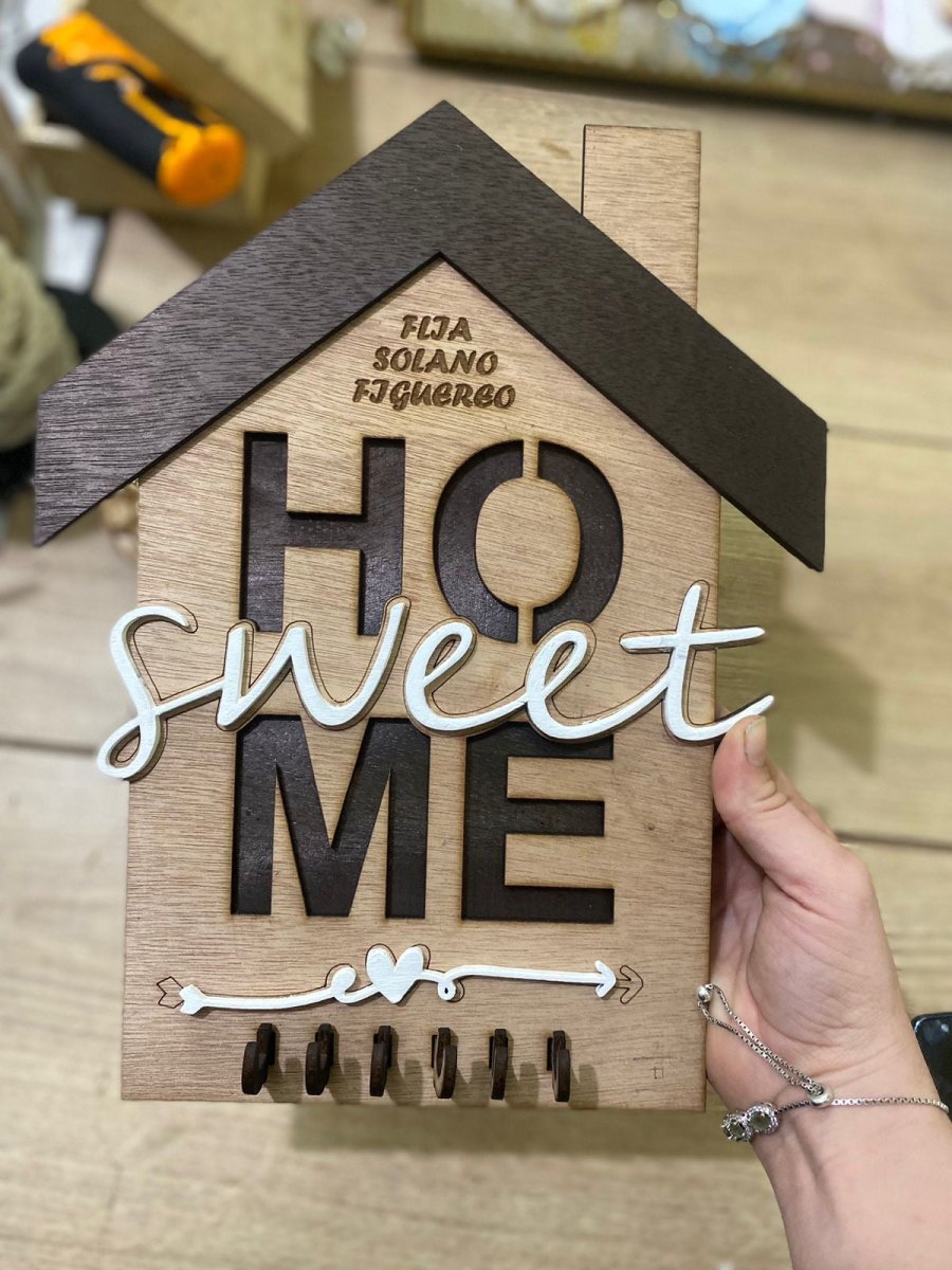 Portallaves para el hogar personalizado de madera - Felt Craft RD