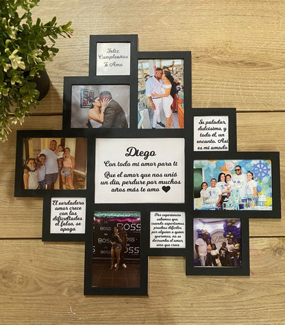 Portarretrato decorativo en madera para baby shower