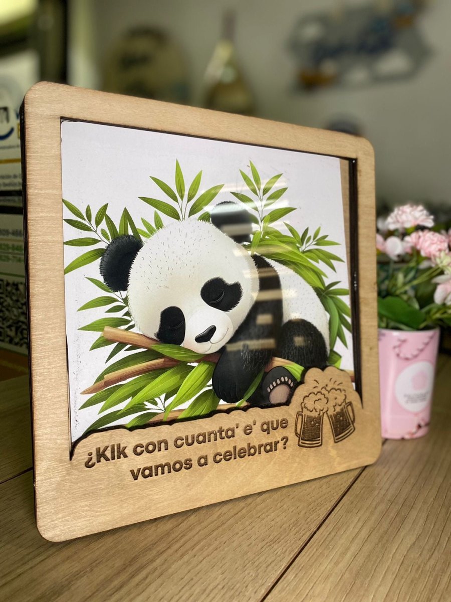 Marco de fotos grabado en madera personalizado