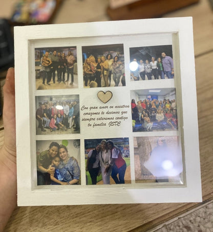 Portarretrato personalizado en madera grabada