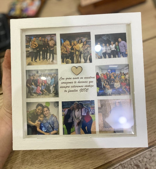 Portarretrato personalizado en madera grabada