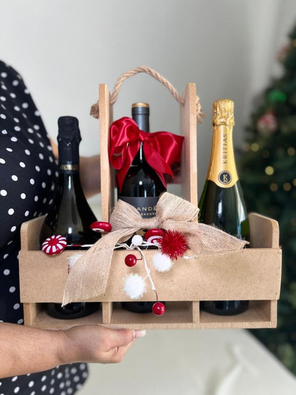 Portavino elegante de madera ideal para regalos especiales