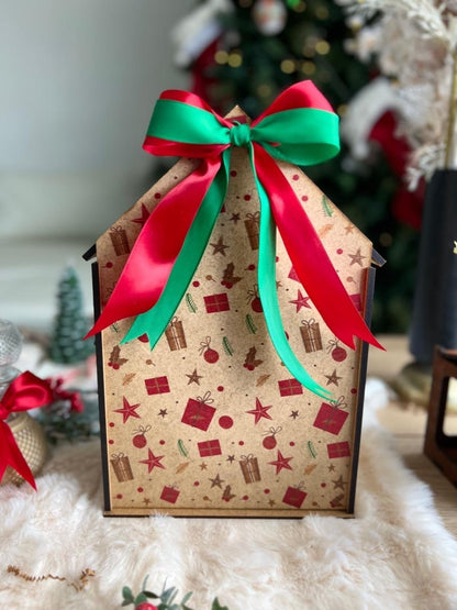 Portavino artesanal de madera para botella de vino con lazo decorativo