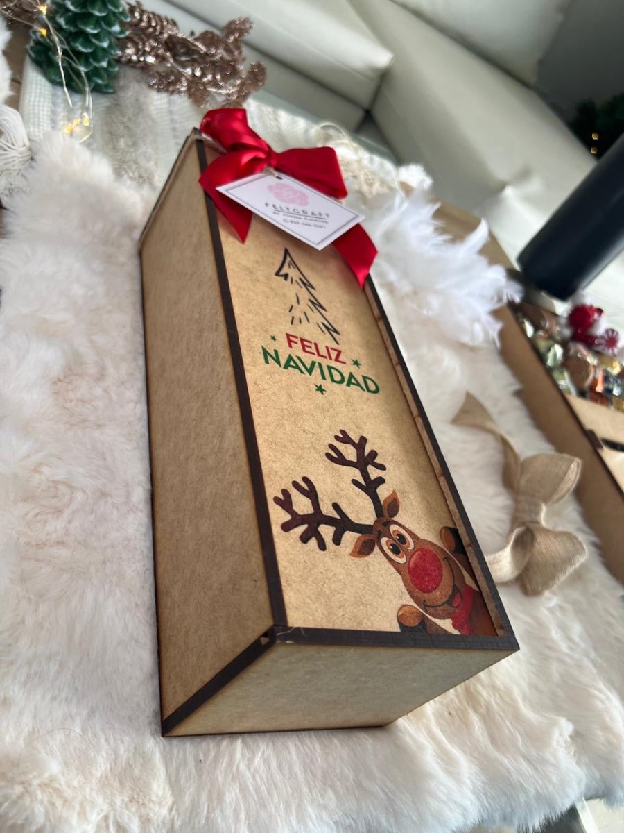 Estuche de vino personalizado con cinta elegante