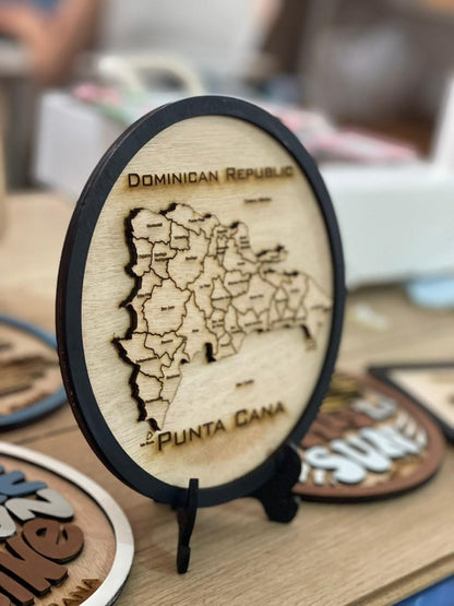 Punta Cana Map Stand Table - Felt Craft RD