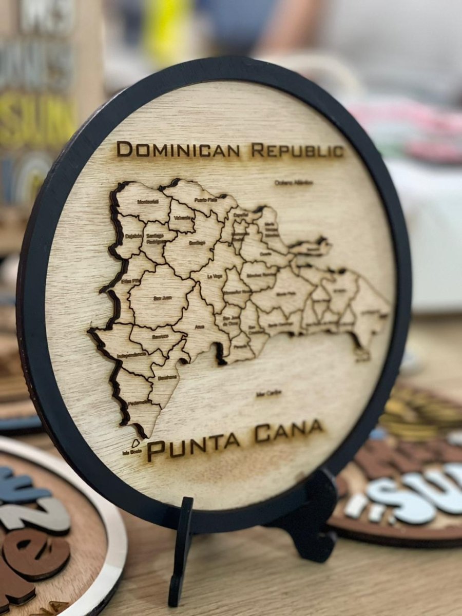 Punta Cana Map Stand Table - Felt Craft RD