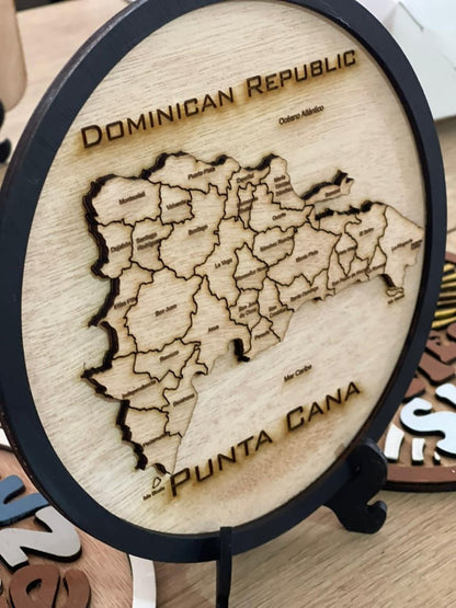 Punta Cana Map Stand Table - Felt Craft RD