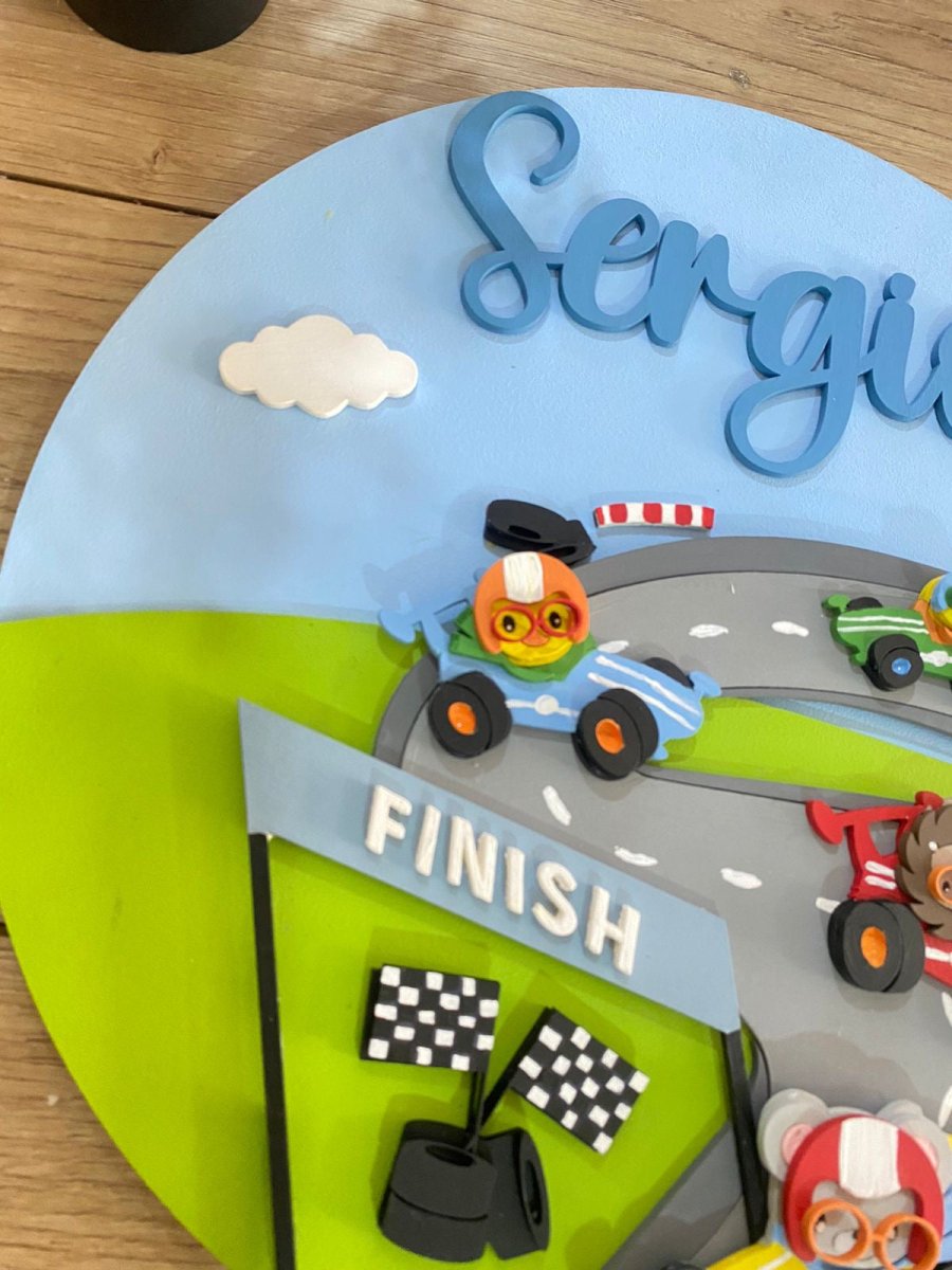 Racing Cars Baby Boy Nursery Decor - Felt Craft RD