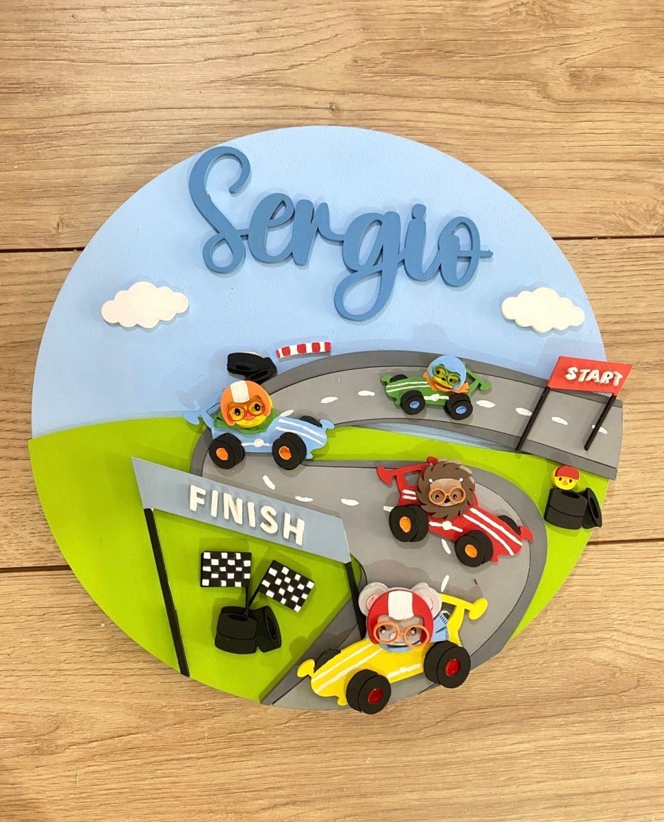 Racing Cars Baby Boy Nursery Decor - Felt Craft RD