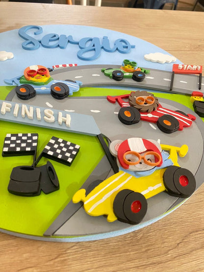 Racing Cars Baby Boy Nursery Decor - Felt Craft RD