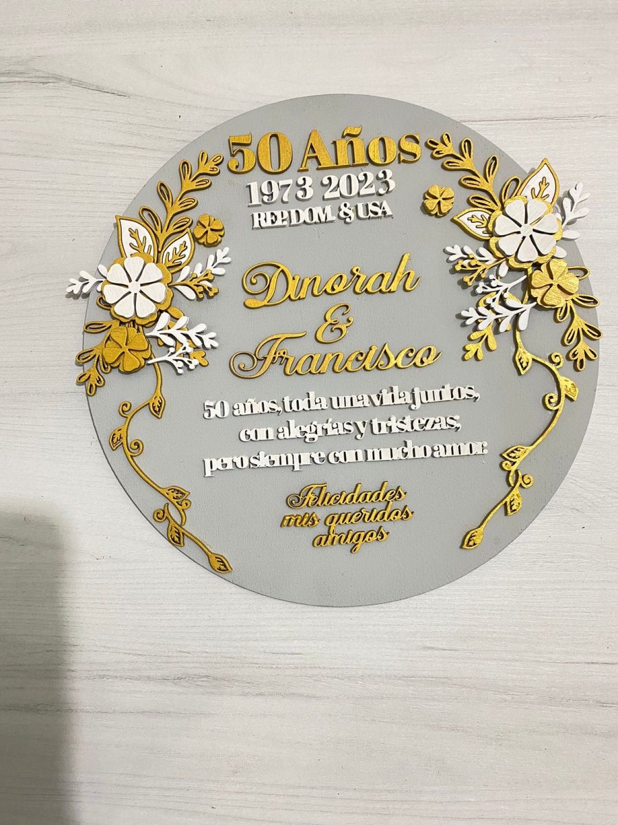 Regalo para aniversario de Bodas personalizado de madera - Felt Craft RD