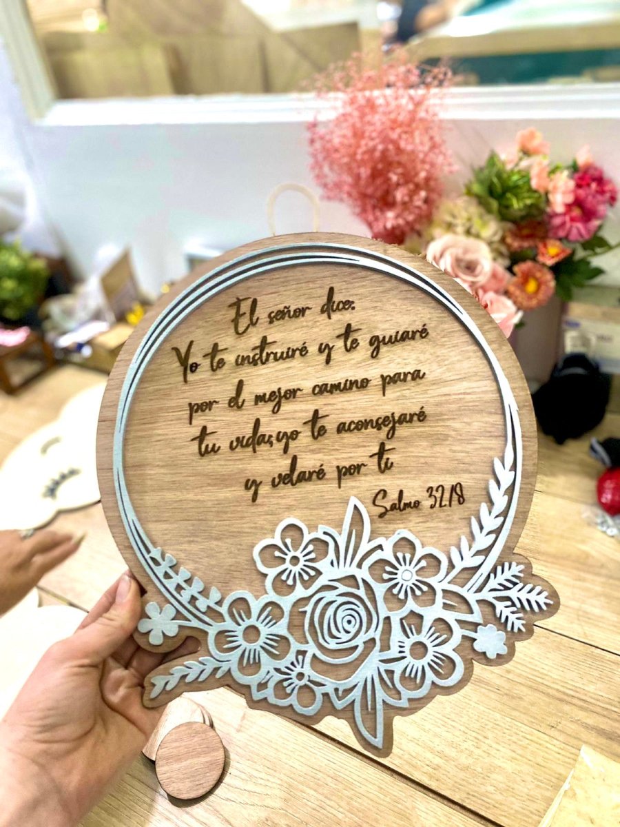 Regalo para madrina o padrino personalizado en madera Santo Domingo - Felt Craft RD