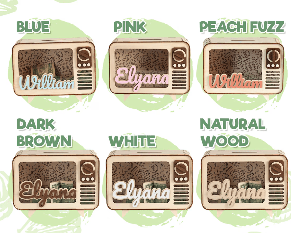 Regalo personalizado alcancia personalizada en madera - Felt Craft RD