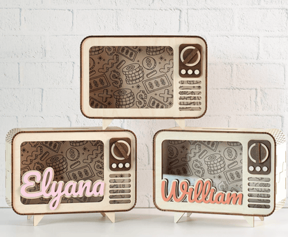 Regalo personalizado alcancia personalizada en madera - Felt Craft RD