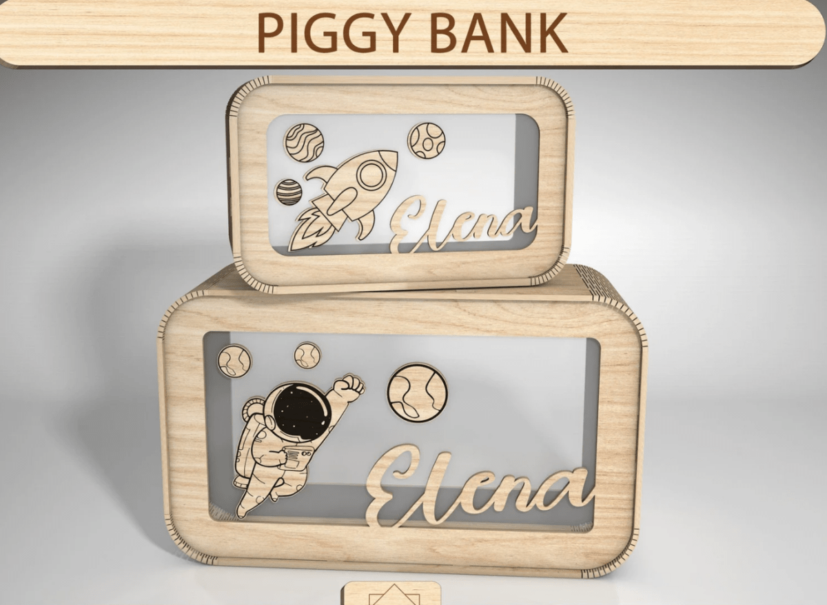 Regalo personalizado alcancia personalizada en madera santo domingo republica dominicana - Felt Craft RD