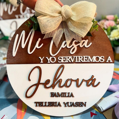 Regalo personalizado madera colgante puerta casa - Felt Craft RD