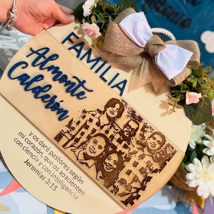 Regalo personalizado madera colgante puerta casa - Felt Craft RD