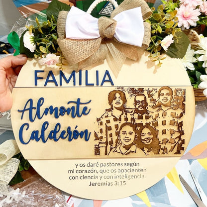 Regalo personalizado madera colgante puerta casa - Felt Craft RD