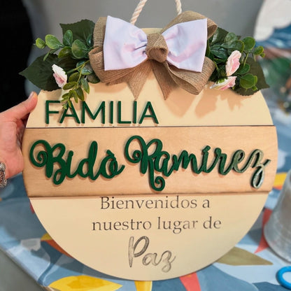 Regalo personalizado madera colgante puerta casa - Felt Craft RD