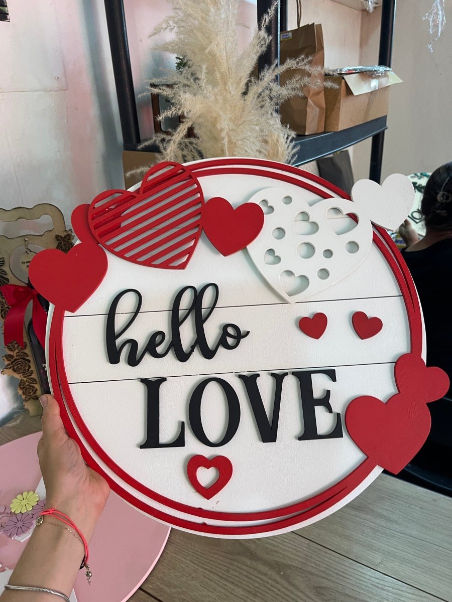 Decoración en madera para regalo de San Valentín.