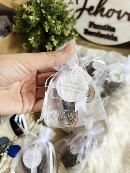 Souvenir en madera para celebración de bautizo