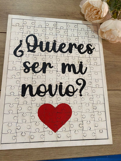 Rompecabezas para prupuesta de novios personalizado de madera - Felt Craft RD