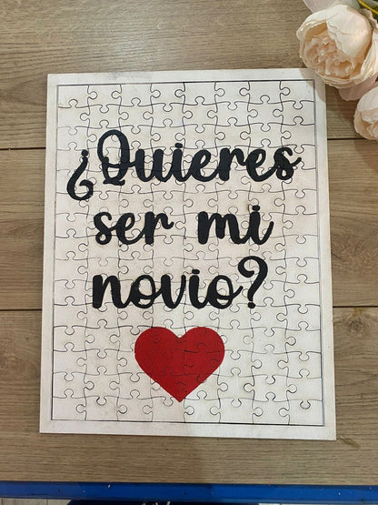 Rompecabezas para prupuesta de novios personalizado de madera - Felt Craft RD