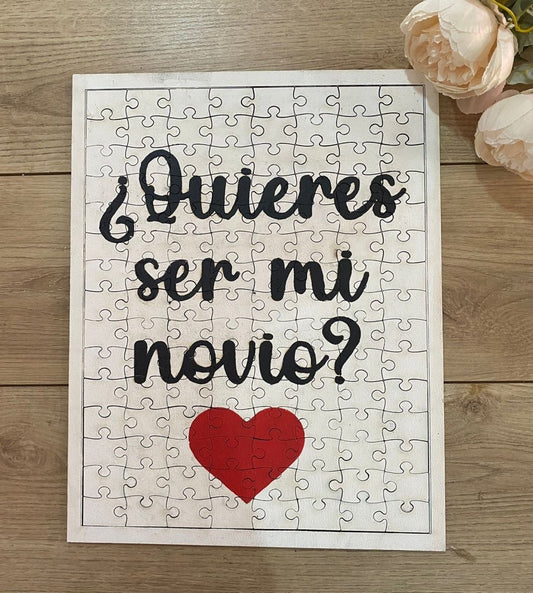 Rompecabezas para prupuesta de novios personalizado de madera - Felt Craft RD