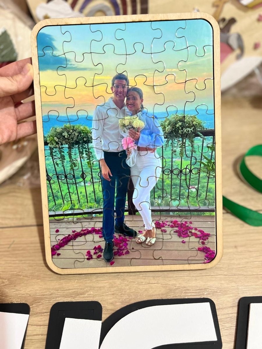 Piezas de rompecabezas de madera impresas a color, personalizadas