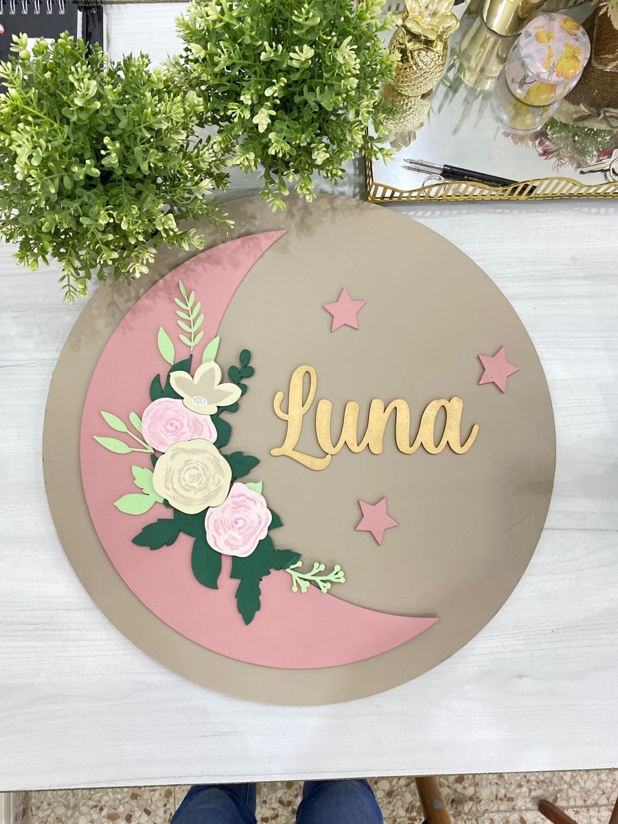 Rose Luna Baby Girl Wall Hanging - Felt Craft RD