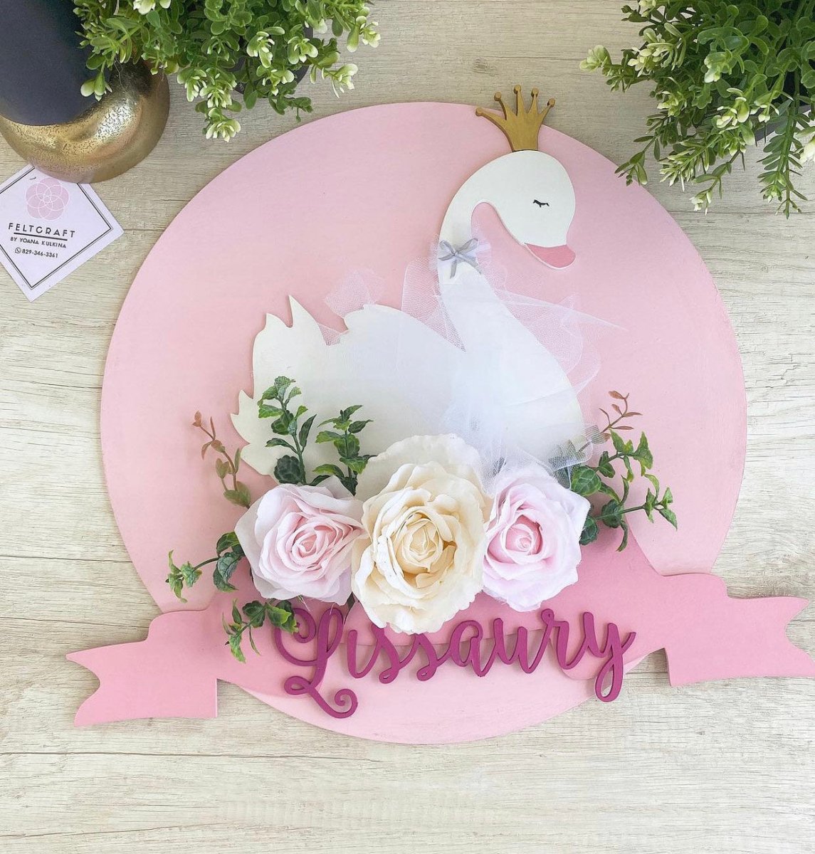 Roses And Elite Goose Baby Girl Hanger Safari nursery decor - Felt Craft RD