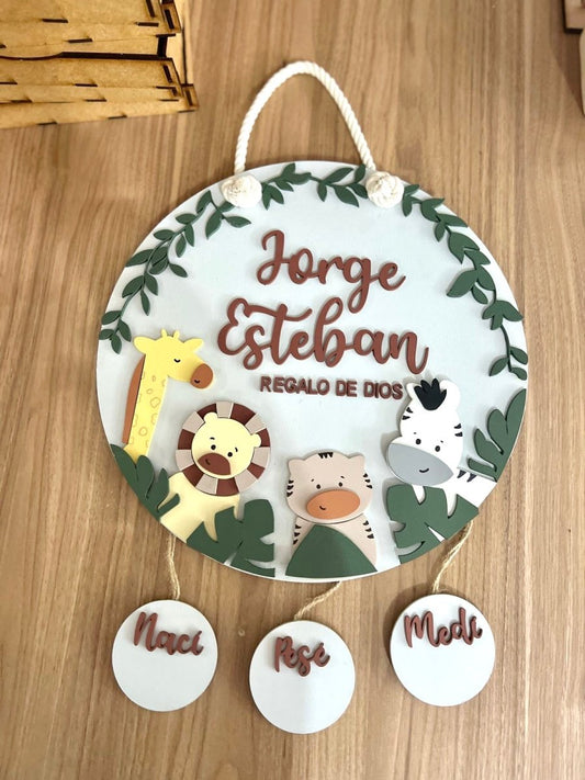 Safari colgante personalizado en madera - Felt Craft RD