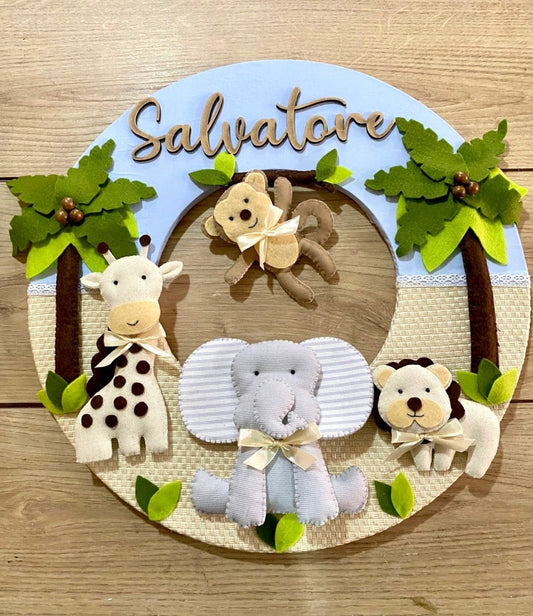 Safari Felt Baby Kids Room Decor Hanger - Felt Craft RD