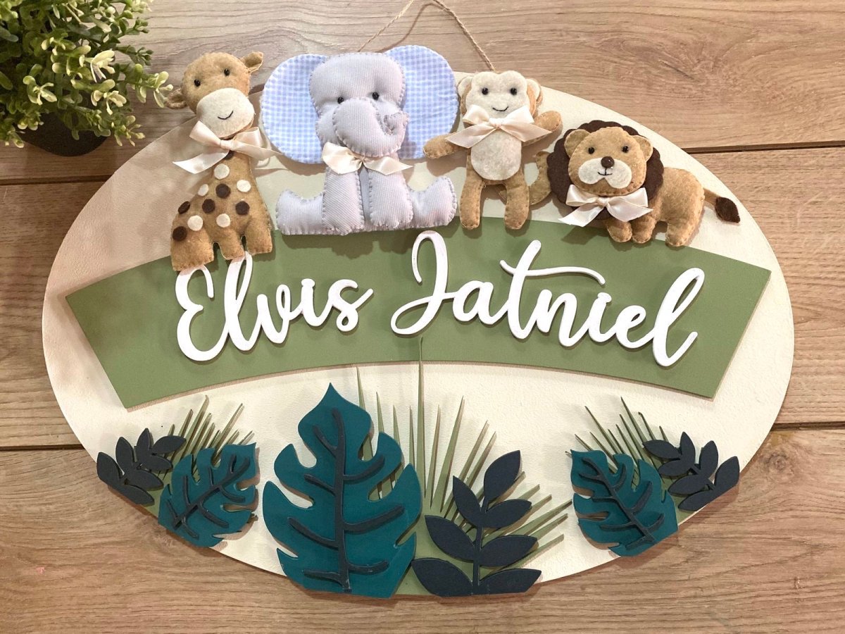 safari nursery decor Baby Animals Family Nursery Decor Room Boy - Felt Craft RD