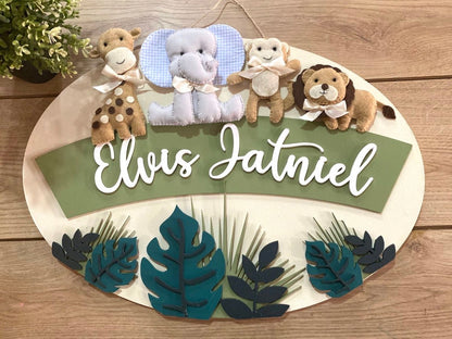safari nursery decor Baby Animals Family Nursery Decor Room Boy - Felt Craft RD