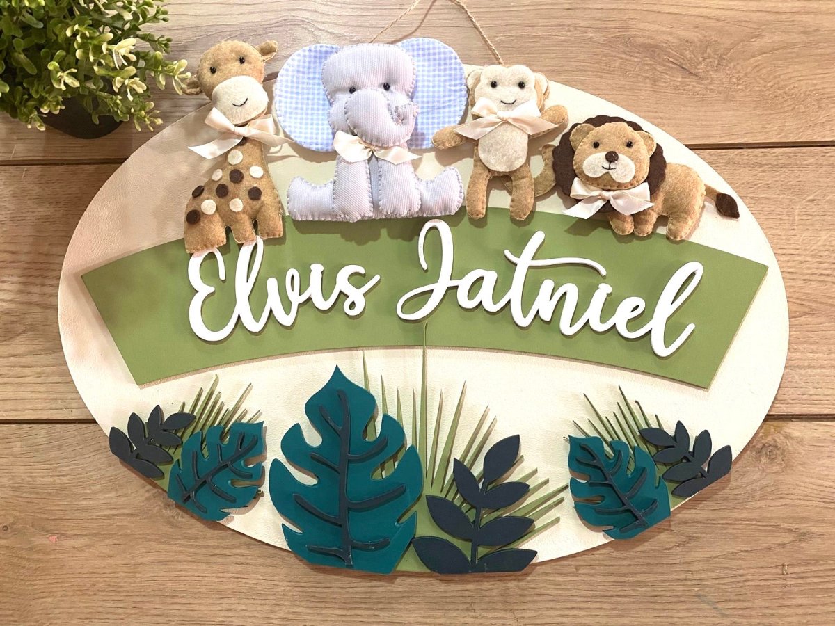 safari nursery decor Baby Animals Family Nursery Decor Room Boy - Felt Craft RD