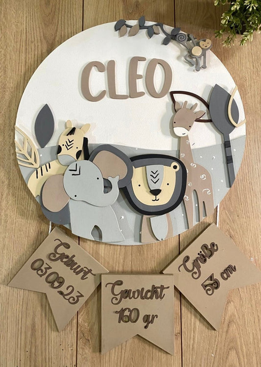 Safari nursery decor Baby Boy Wall Hanging - Felt Craft RD