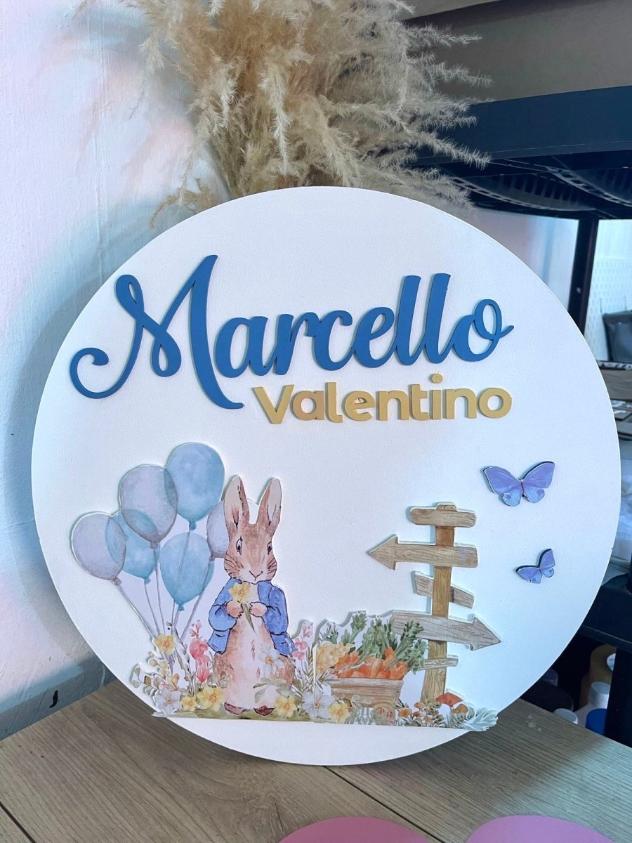 Safari nursery decor Bunny Balloon Baby Boy Wall Hanging - Felt Craft RD