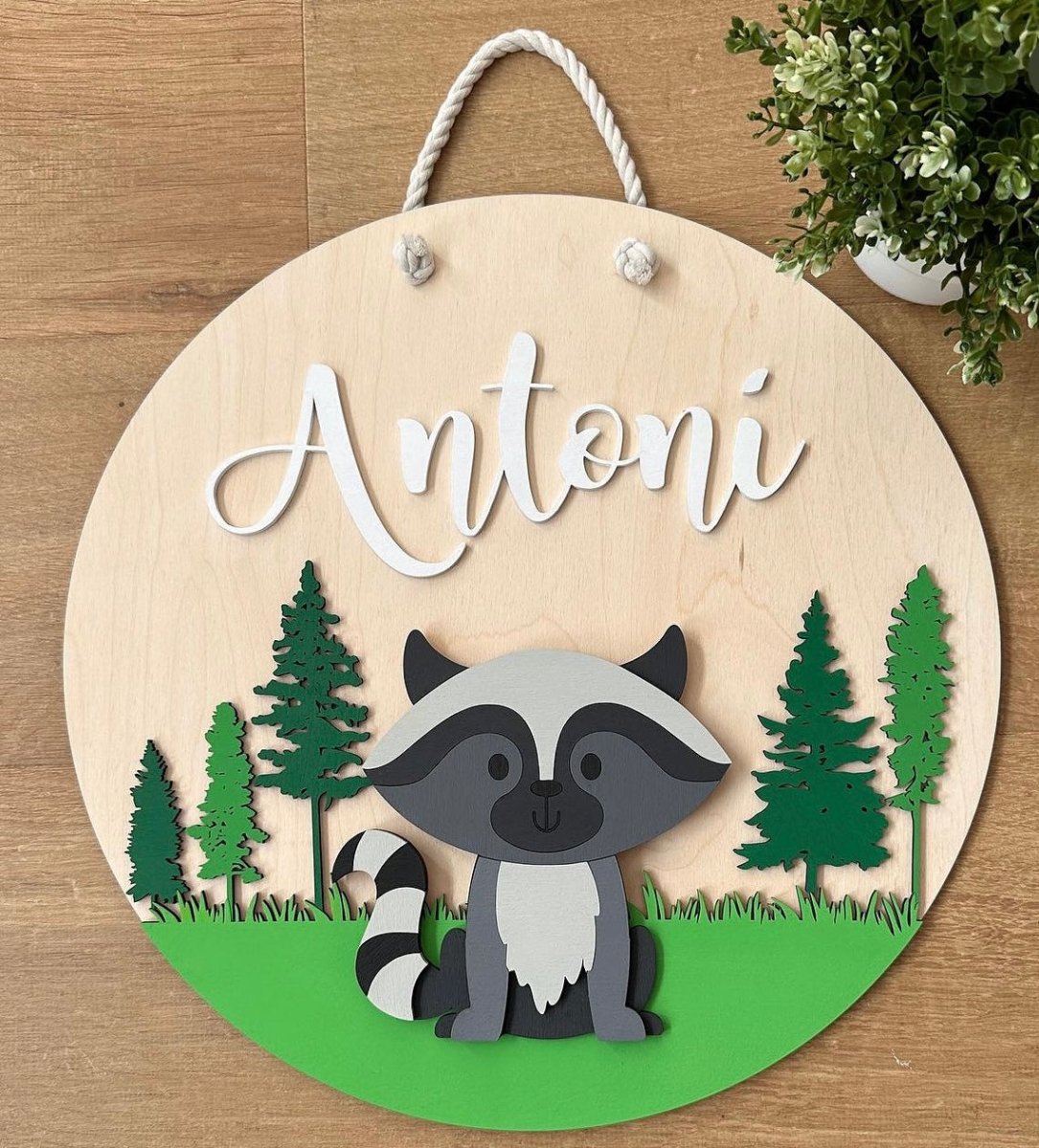 Safari nursery decor Fox above crib boy hanger hospital door - Felt Craft RD