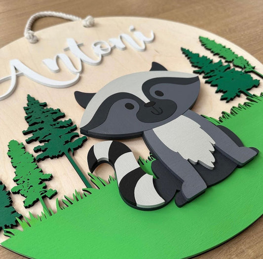 Safari nursery decor Fox above crib boy hanger hospital door - Felt Craft RD