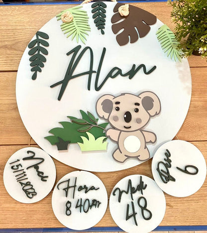 Safari nursery decor Koala Baby Boy Nursery Kids Room Decor - Felt Craft RD