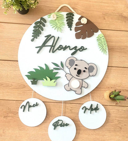 Safari nursery decor Koala Baby Boy Wall Hanging - Felt Craft RD