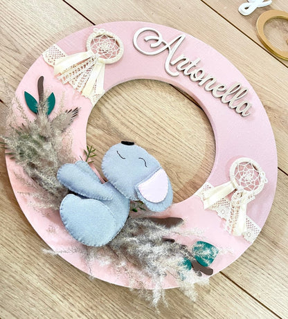 Safari nursery decor Koala Baby Girl Wall Hanging - Felt Craft RD