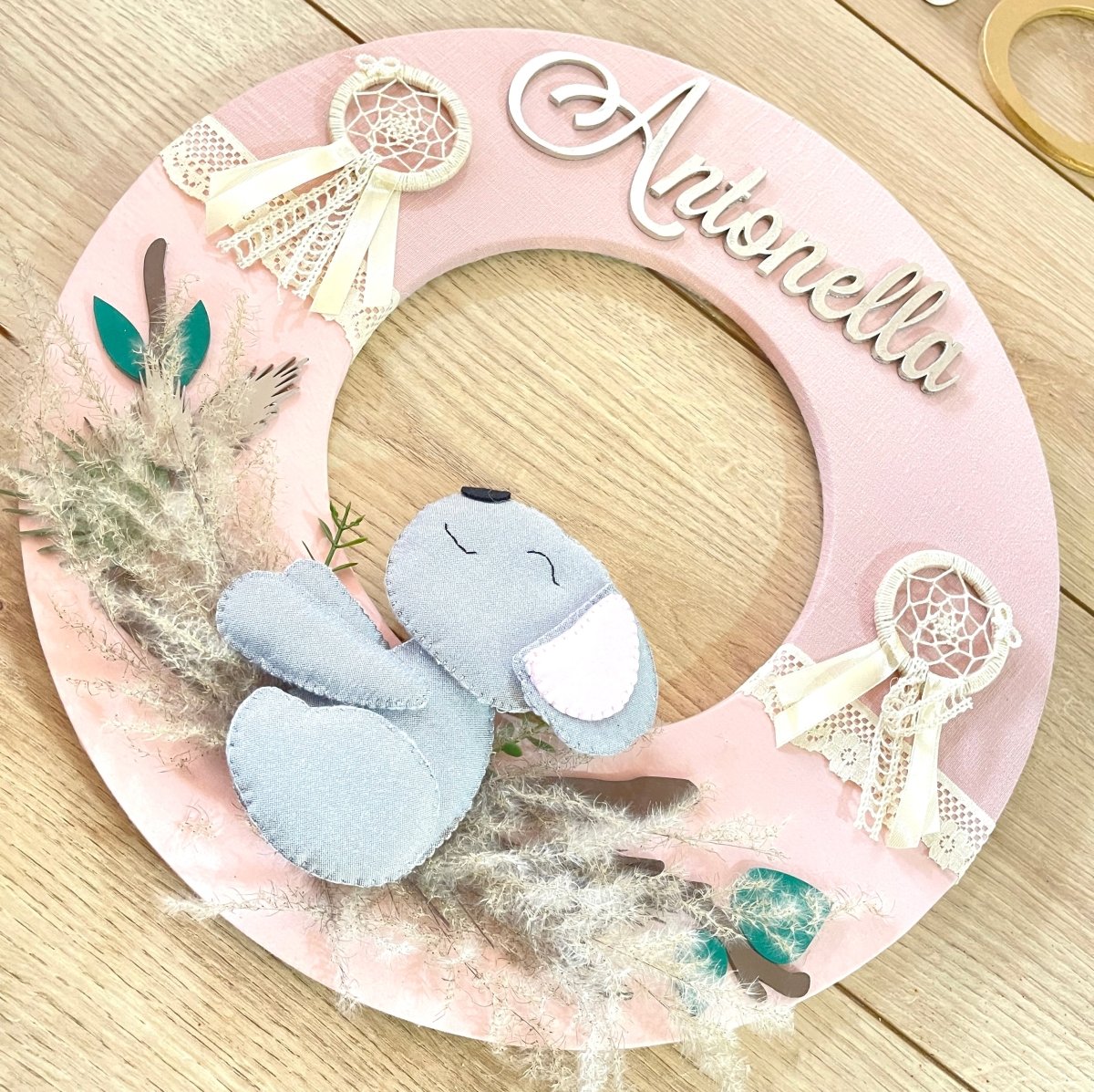 Safari nursery decor Koala Baby Girl Wall Hanging - Felt Craft RD