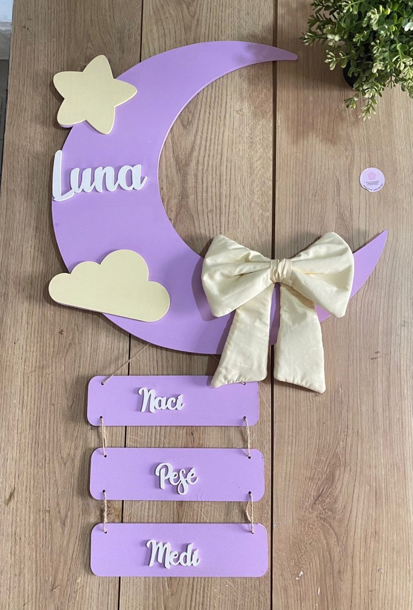 Safari nursery decor Luna Baby Girl Mobile Hanger - Felt Craft RD