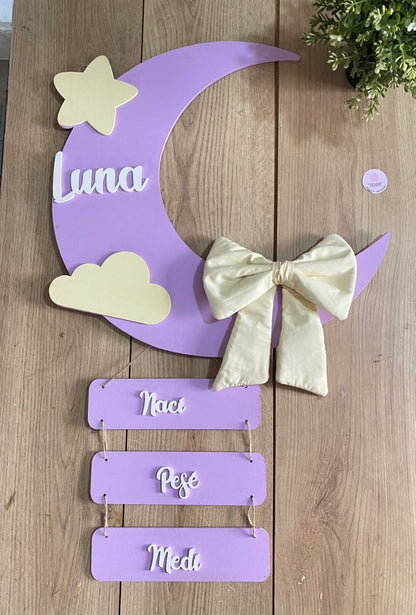 Safari nursery decor Luna Baby Girl Mobile Hanger - Felt Craft RD