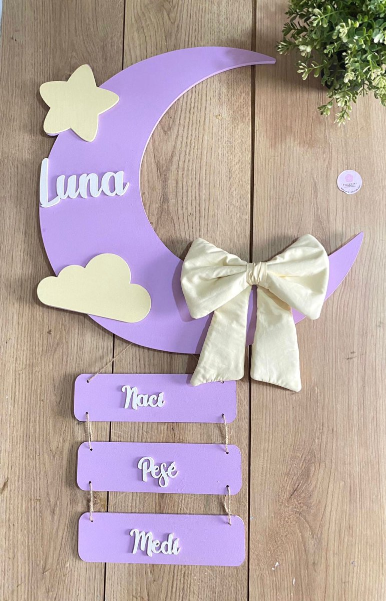 Safari nursery decor Luna Baby Girl Mobile Hanger - Felt Craft RD