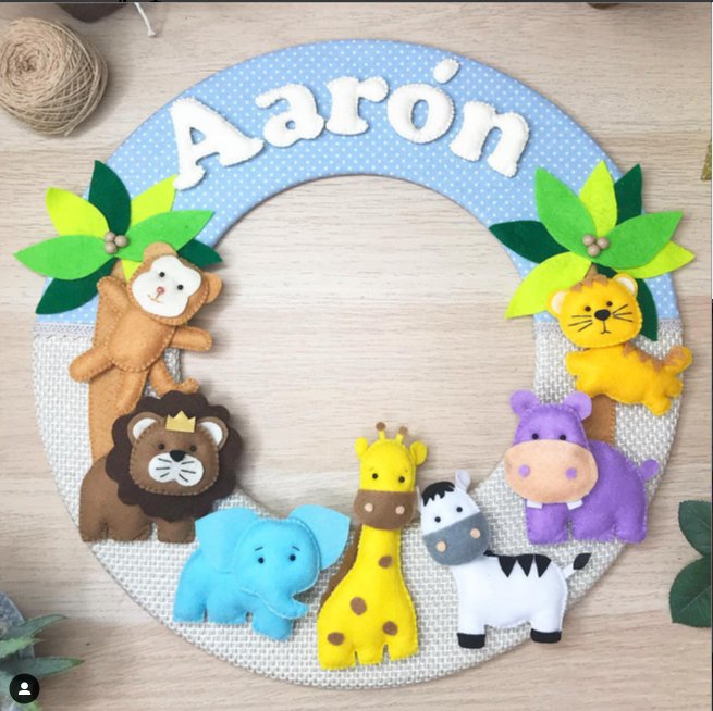 Safari nursery decor Mini Animals Hanger in Fieltro - Felt Craft RD