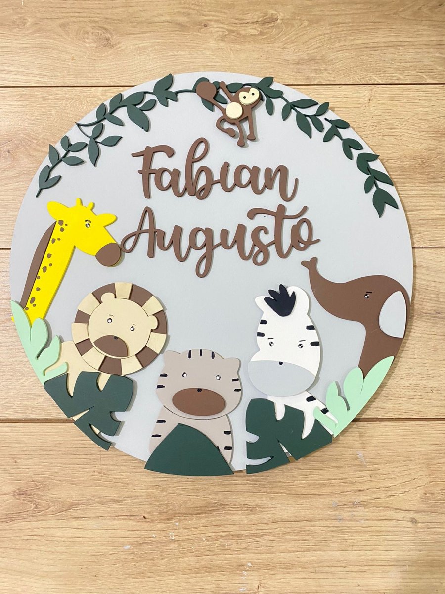 Safari nursery decor Monkey hanger above crib boy - Felt Craft RD